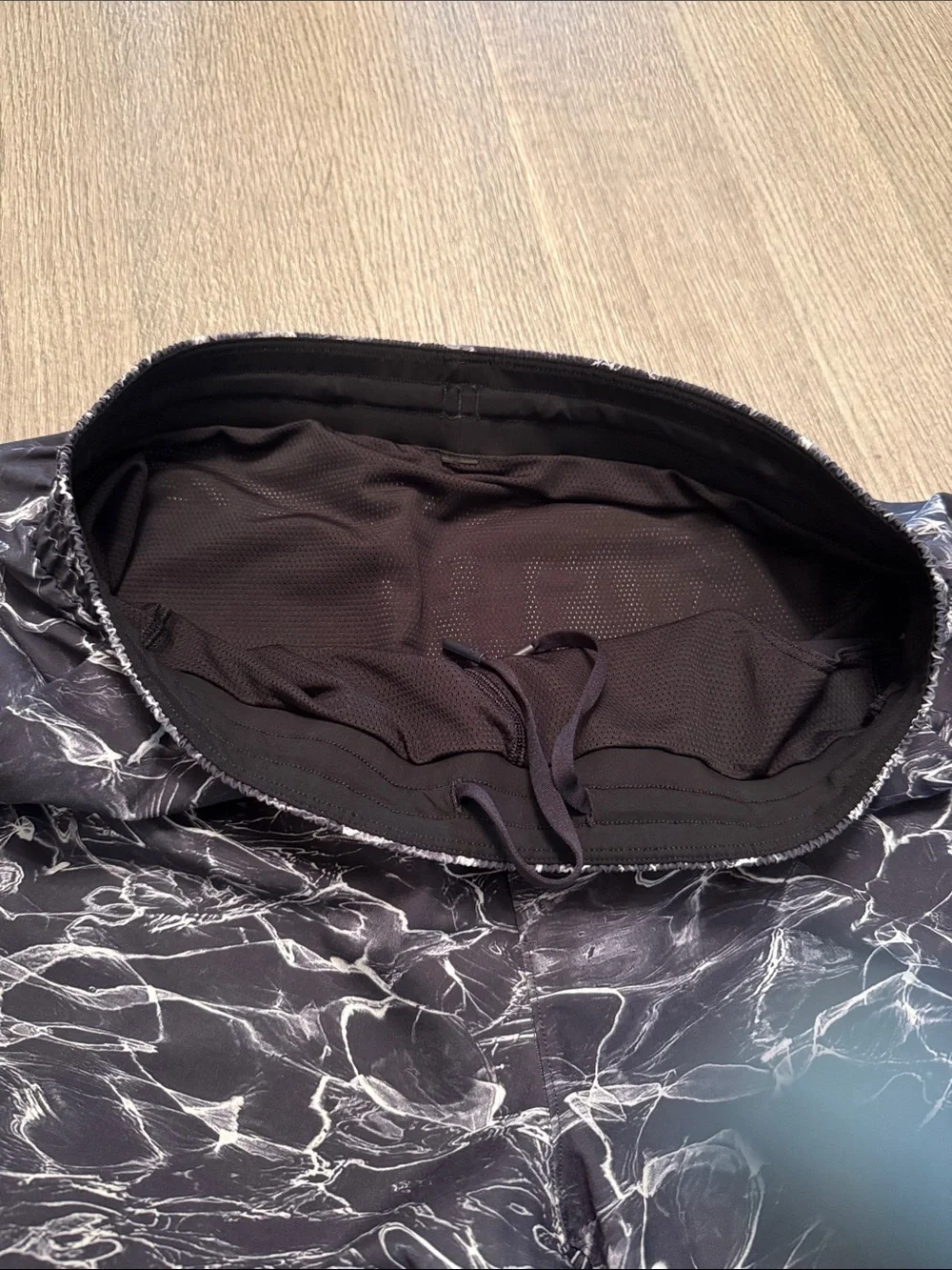 lululemon athletica Black Marble-Effect Swim Trunks